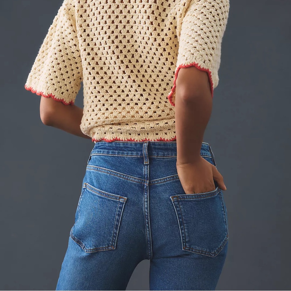 Anthropologie Pilcro mid-rise straight jeans size 27 dark denim - Picture 4 of 13